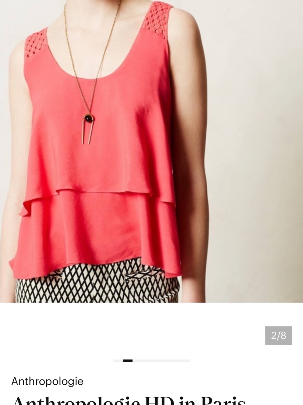 Philosophy Sleeveless Crochet-Detail Tank Top in Coral Pink